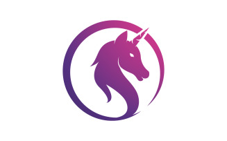 Beauty horse Unicorn Logo icon vector illustration design template v.1