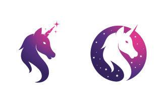 Beauty horse Unicorn Logo icon vector illustration design template v.4