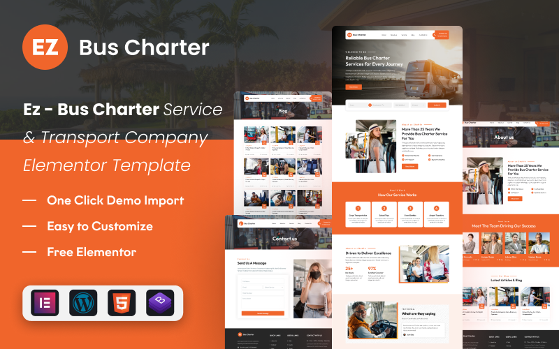 EZ Bus Charter: The Ultimate Hub for Bus Travel Solutions WordPress Theme