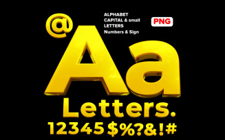 LETTERS, GOLD Capital and small alphabetic Letters,
