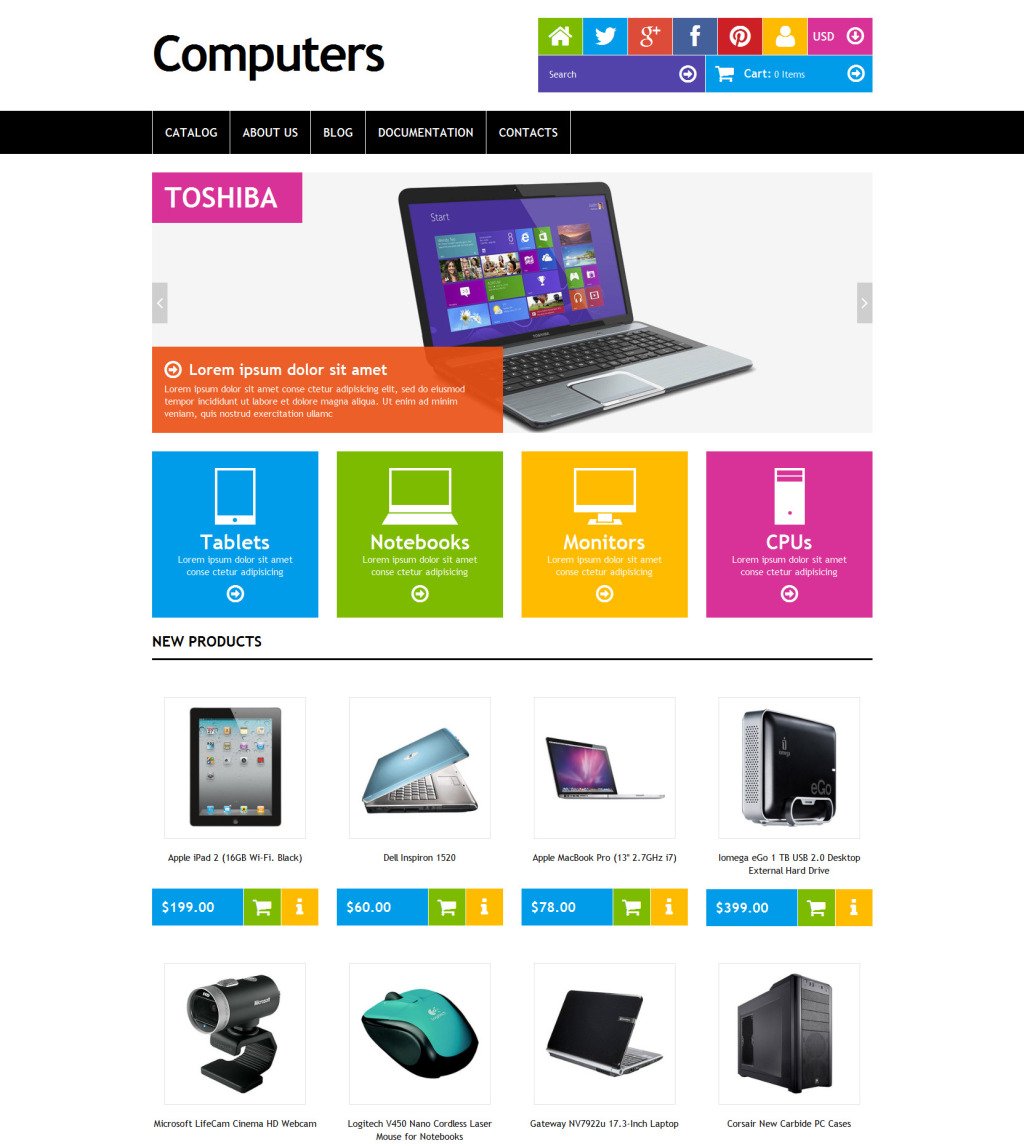 Computer Store Responsive Shopify Theme #47700