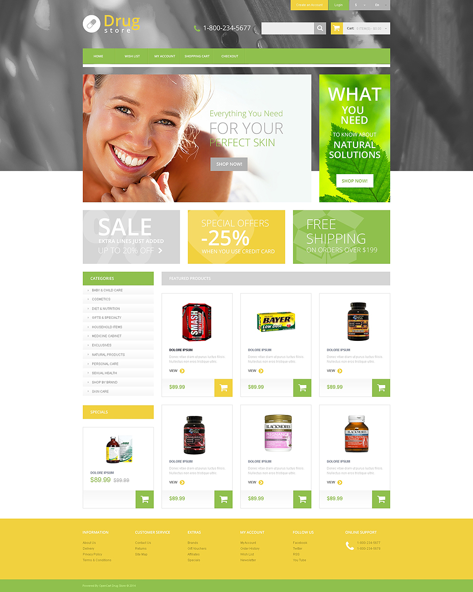 Drug Store Responsive OpenCart Template New Screenshots BIG
