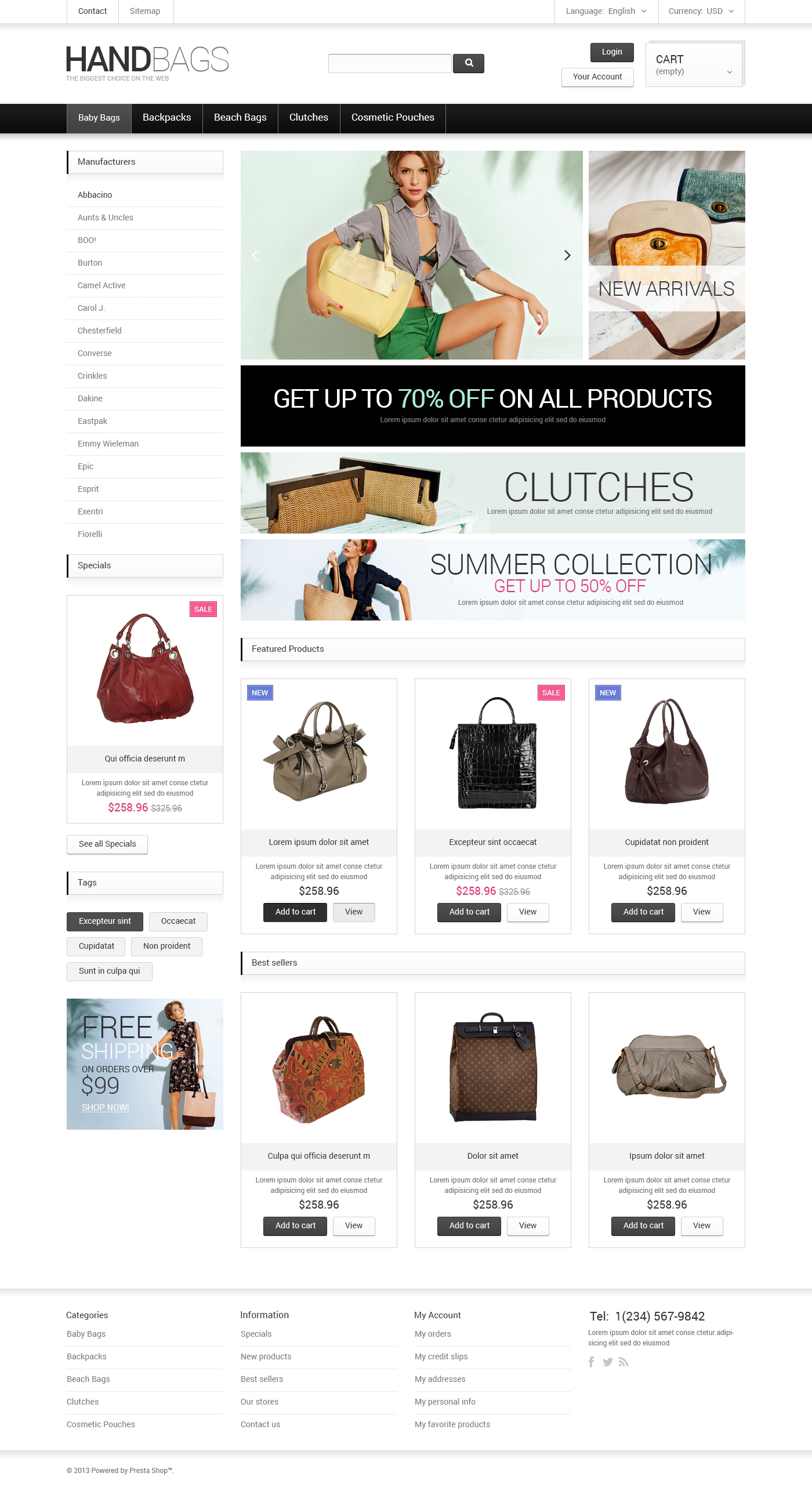 Fancy Bags PrestaShop Theme #47744