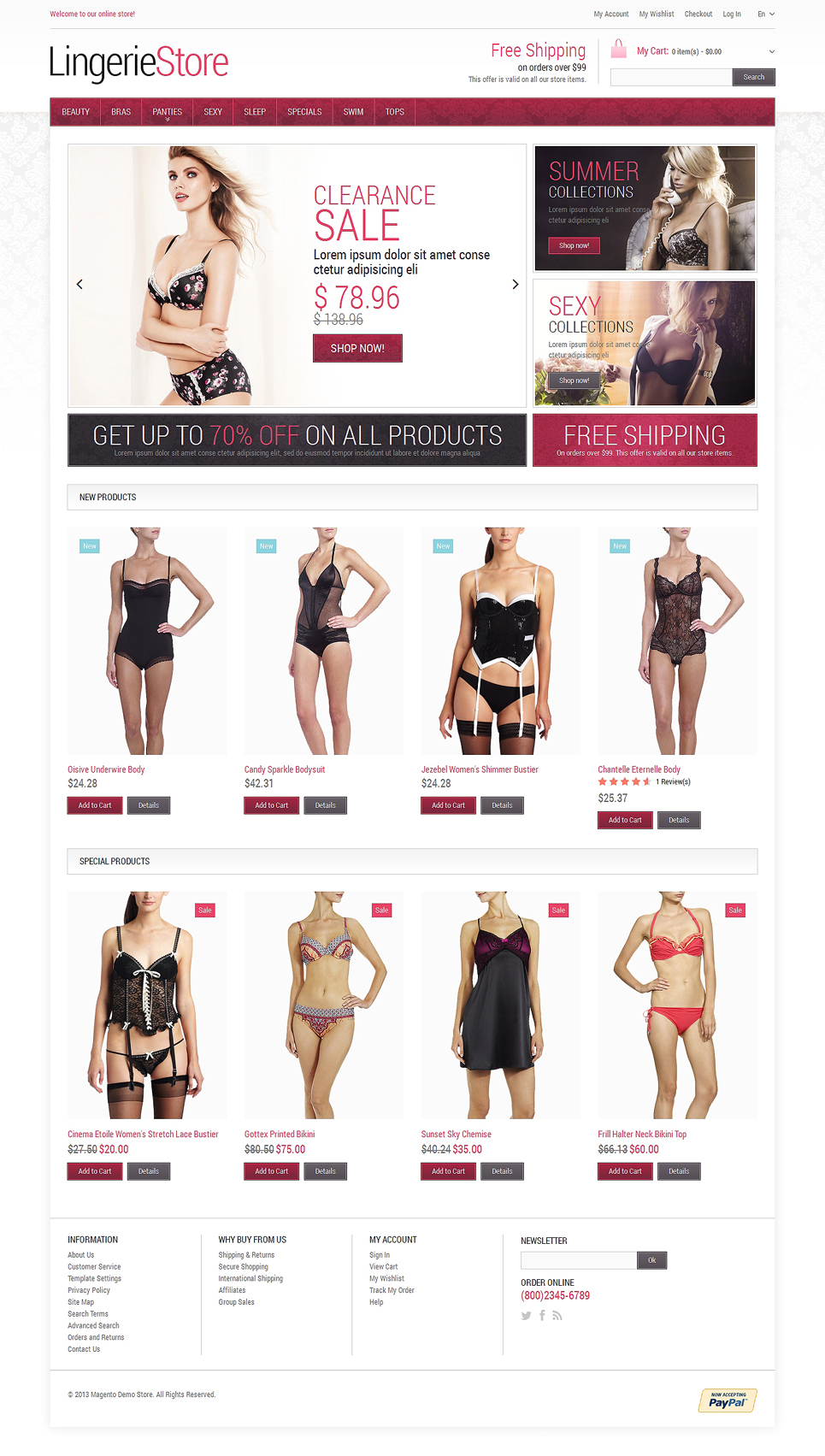 Fancy Lingerie Magento Theme New Screenshots BIG