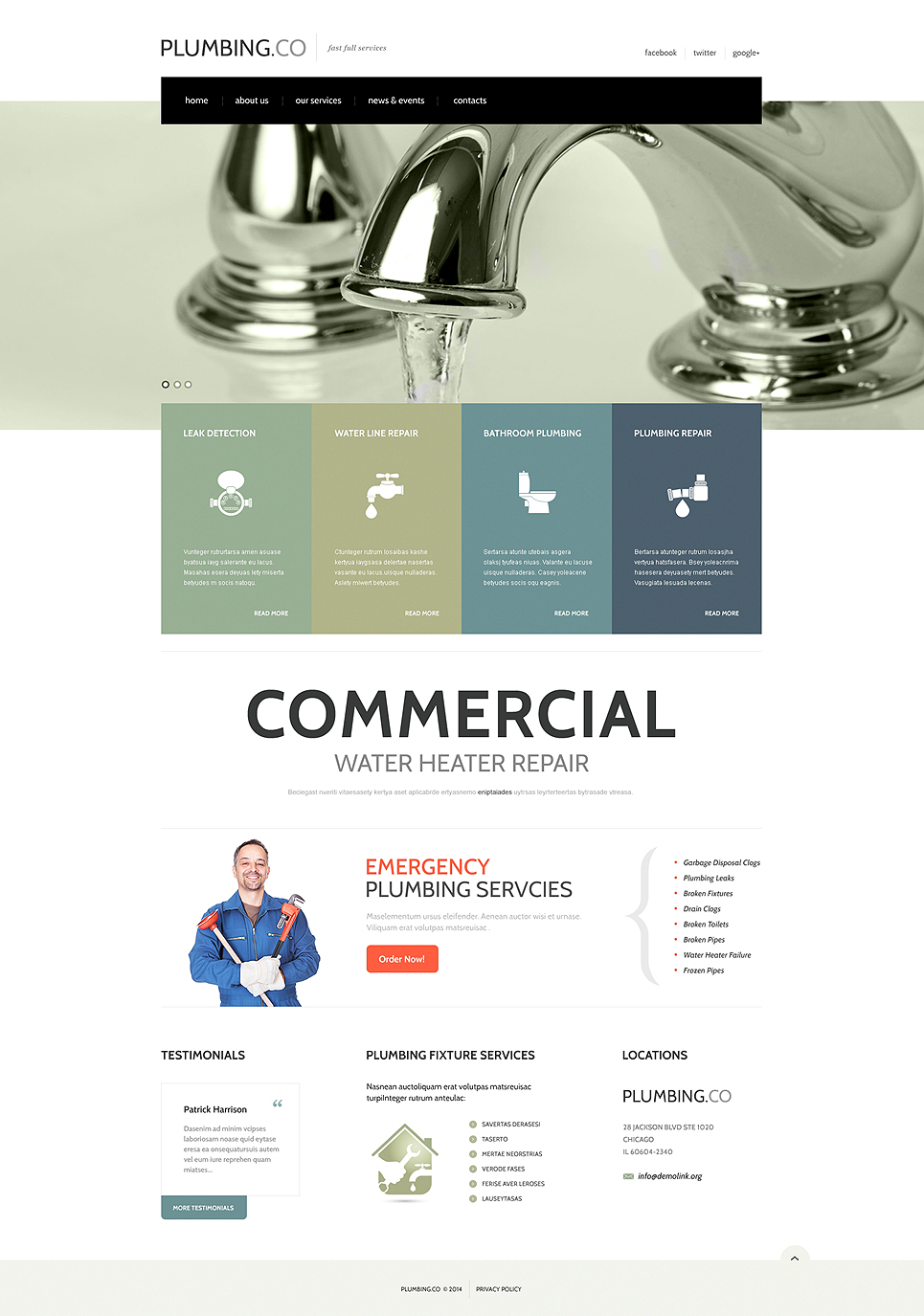 Full Plumbing Services Website Template New Screenshots BIG