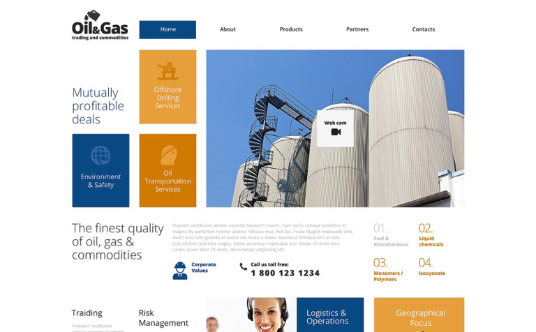 Gas & Oil Bootstrap Website Template Big Screenshot Gas & Oil Responsive Website Template New Screenshots BIG