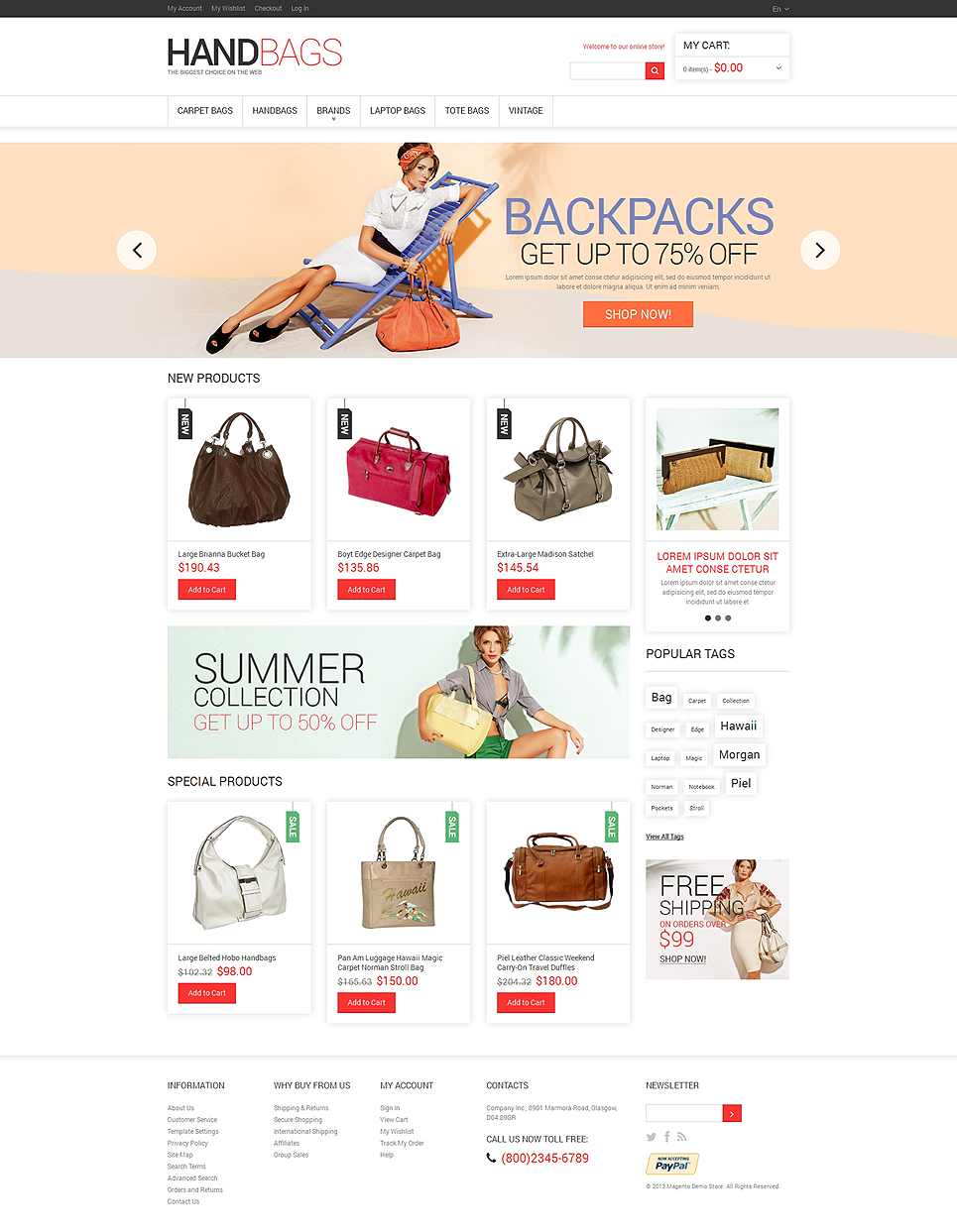 Handbag Responsive Magento Theme New Screenshots BIG