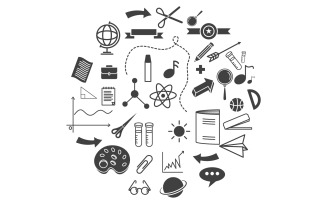 Back to school Education element icon vector illustration design v.8