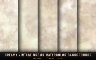Creamy Vintage Brown Watercolor Backgrounds