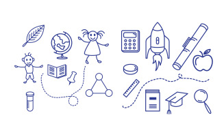 Education Back to school element icon vector illustration design v.5