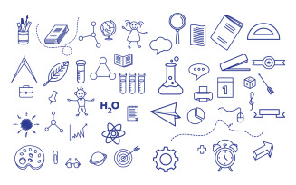 Education Back to school element icon vector illustration design v.7