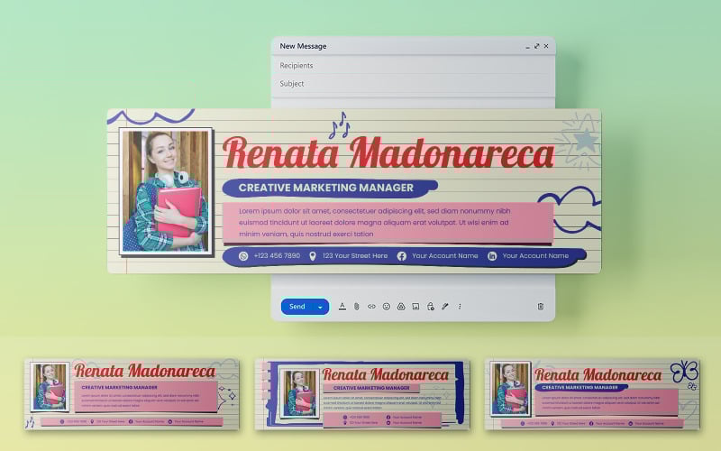 Feminine Modern Email Signature Corporate Identity