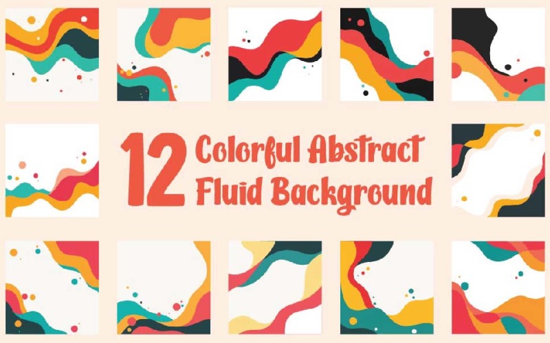 12 Colorful Abstract Fluid Background Illustration