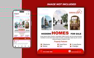Modern Real Estate Social Media Post Template for Property Promotions – PSD Format Editable