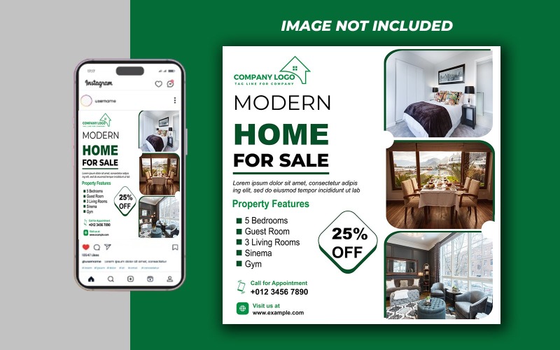 Real Estate Social Media Post Template in PSD - 108