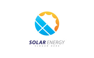Sun energy logo design template. Creative Solar panel energy electric electricity logo 0