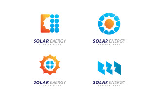 Sun energy logo design template. Creative Solar panel energy electric electricity logo 15