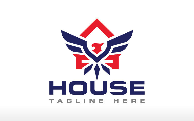 Eagle House Logo Phoenix House Logo Real Estate Logo Design Patriotic House Logo Logo Template