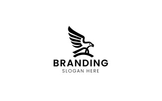 Flying Eagle bird mascot logo-680