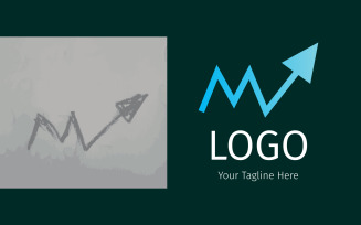 M Letter Business Go Logo Design Template