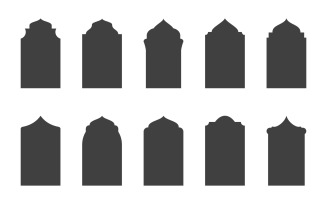 Religion Mosque door and window vector icon design template v.1