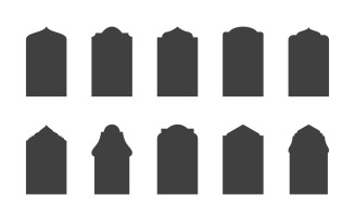 Religion Mosque door and window vector icon design template v.3