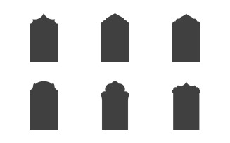 Religion Mosque door and window vector icon design template v.4