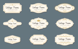 Vintage frame and border Decorative ornament vector illustration design template v.2