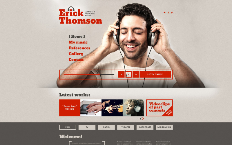 DJ Responsive Website Template