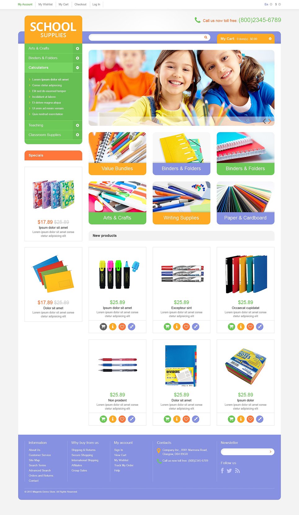 Educational School Supplies Magento Theme New Screenshots BIG