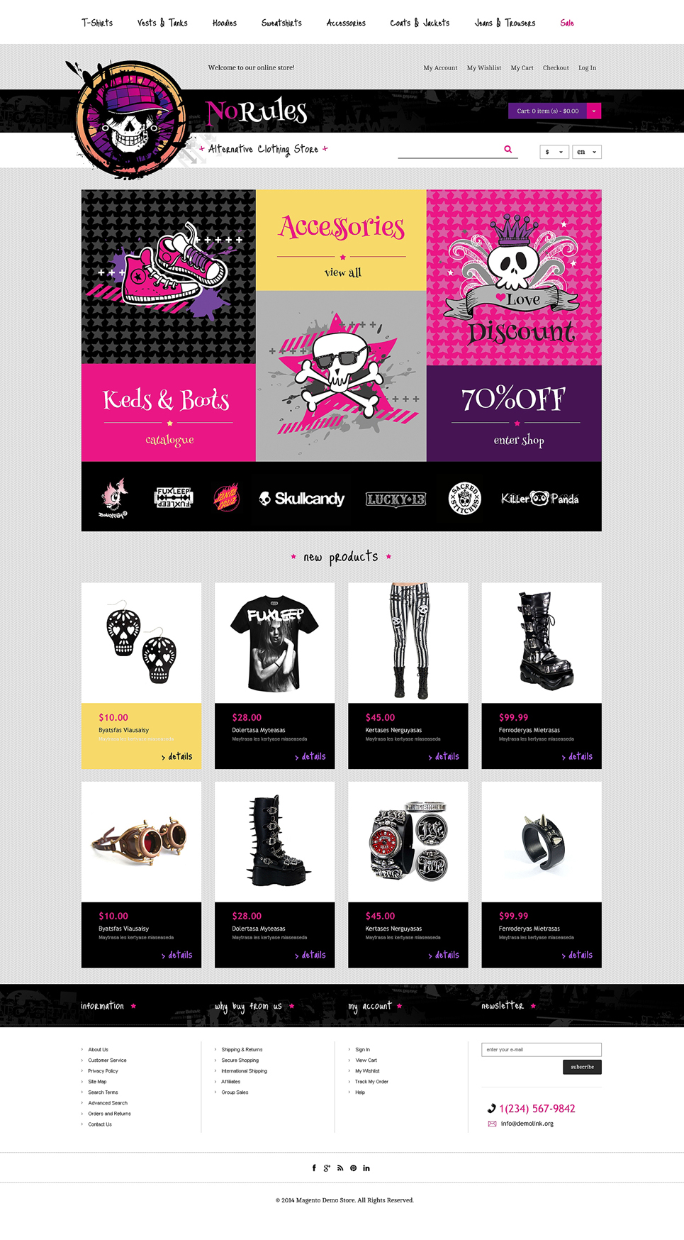 No Rules Magento Theme New Screenshots BIG