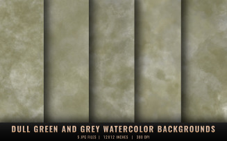 Dull Green and Grey Watercolor Backgrounds