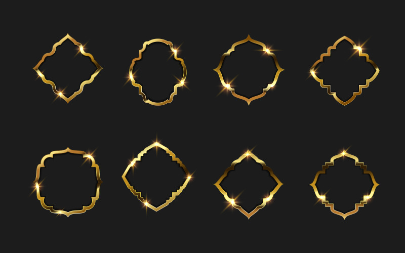 Luxury Gold frame border vector illustration design template v.10 Illustration