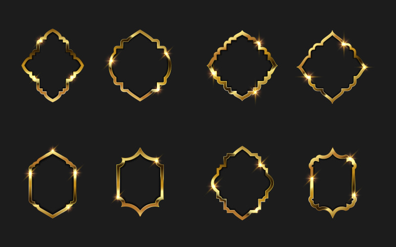 Luxury Gold frame border vector illustration design template v.11 Illustration