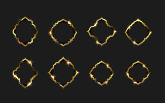 Luxury Gold frame border vector illustration design template v.8