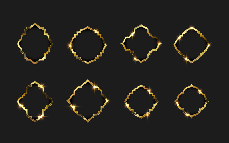 Luxury Gold frame border vector illustration design template v.8 Illustration