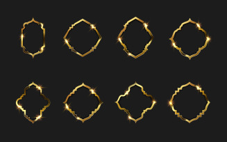 Luxury Gold frame border vector illustration design template v.9