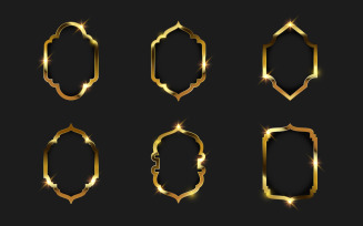 Luxury Gold frame border vector illustration design template v.2