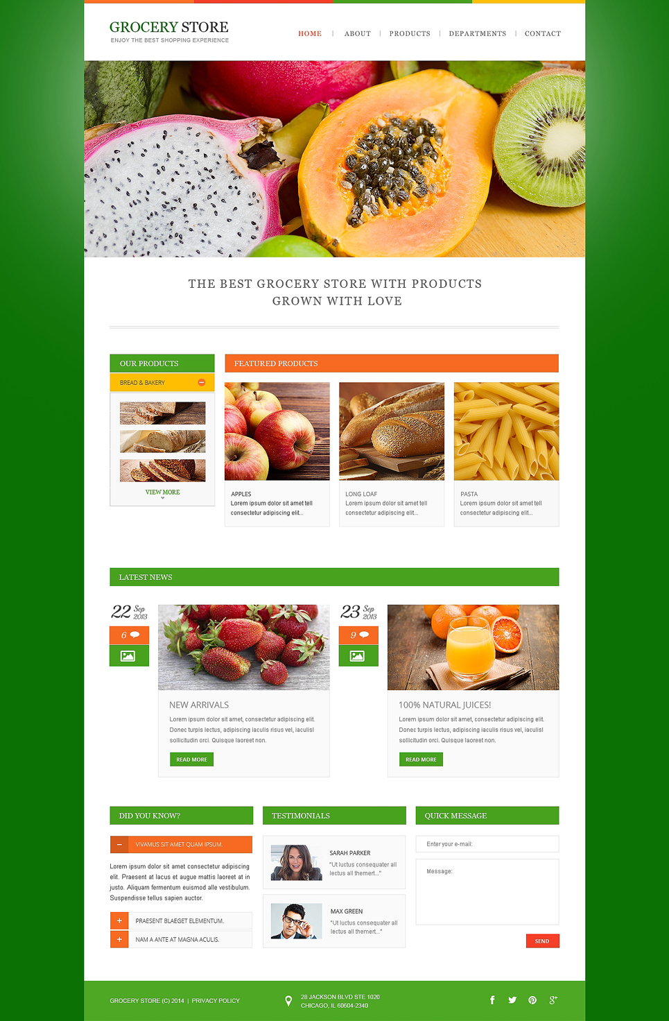 Food Store Responsive Website Template New Screenshots BIG