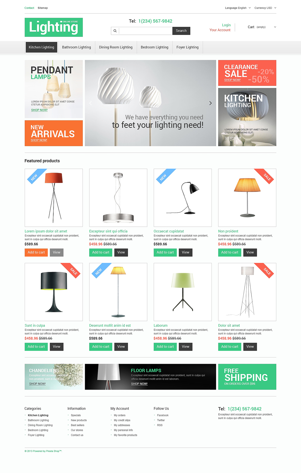Lighting Store PrestaShop Theme New Screenshots BIG