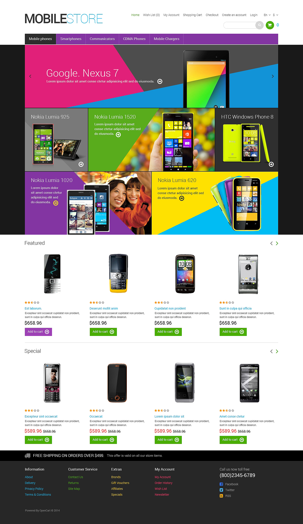 Mobile Store Responsive OpenCart Template New Screenshots BIG