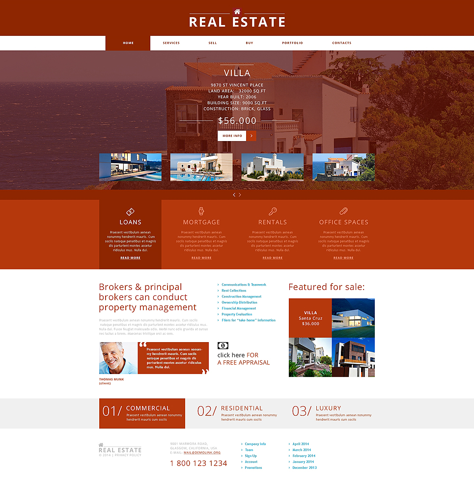 Real Estate Agency Joomla Template New Screenshots BIG