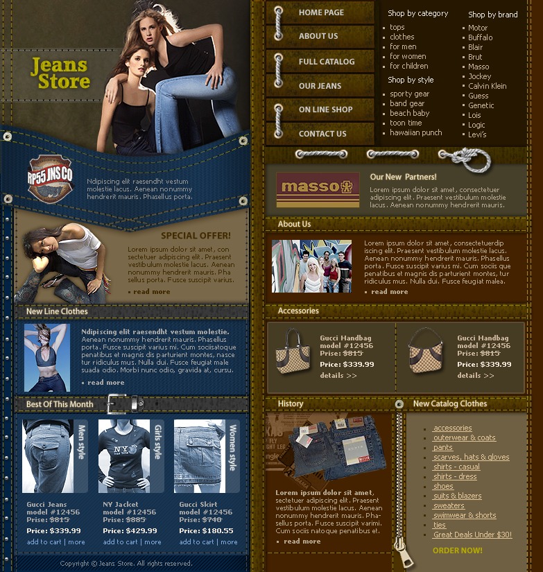 Jeans site Template 4839
