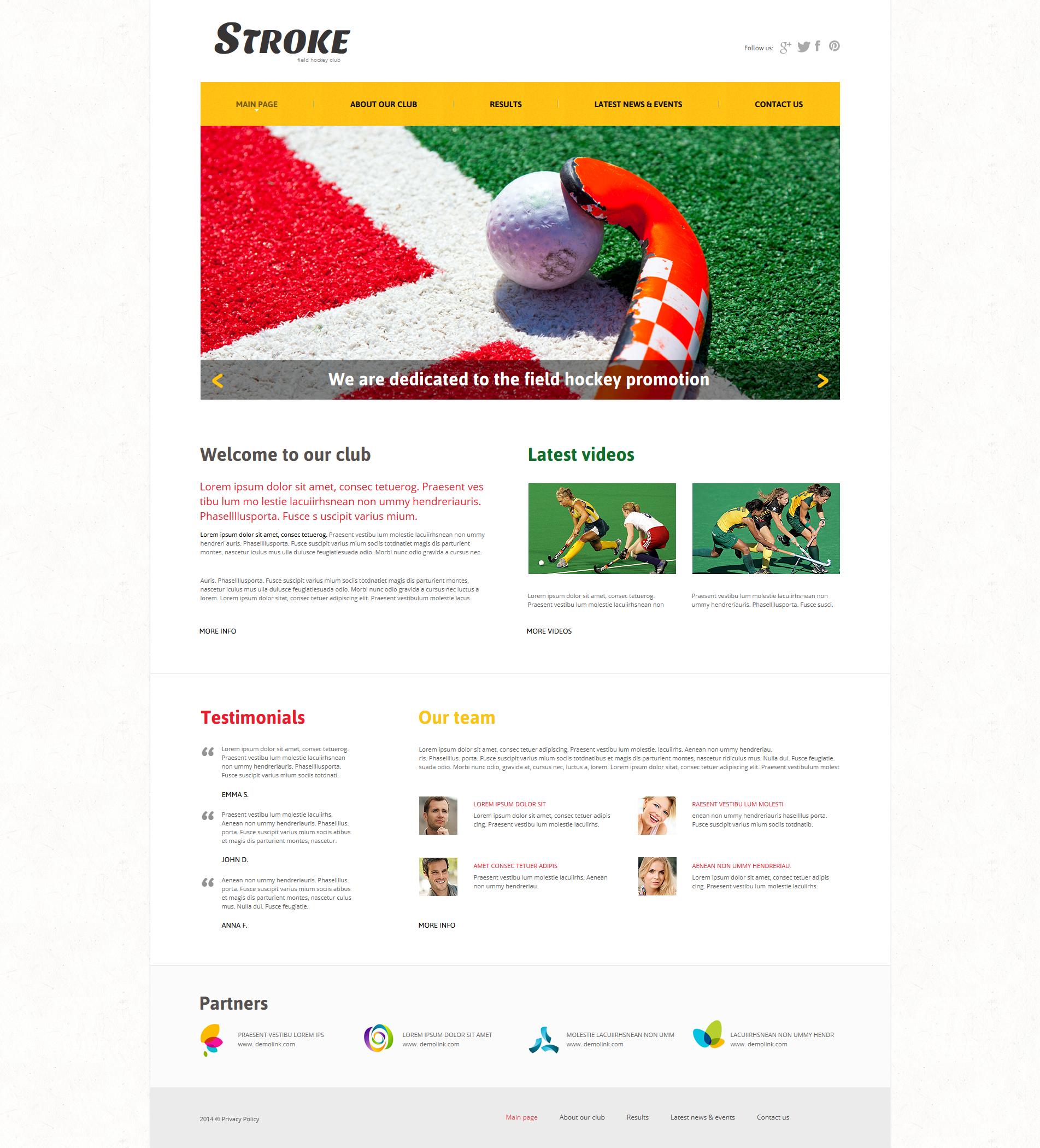 Field Hockey Moto CMS HTML Template