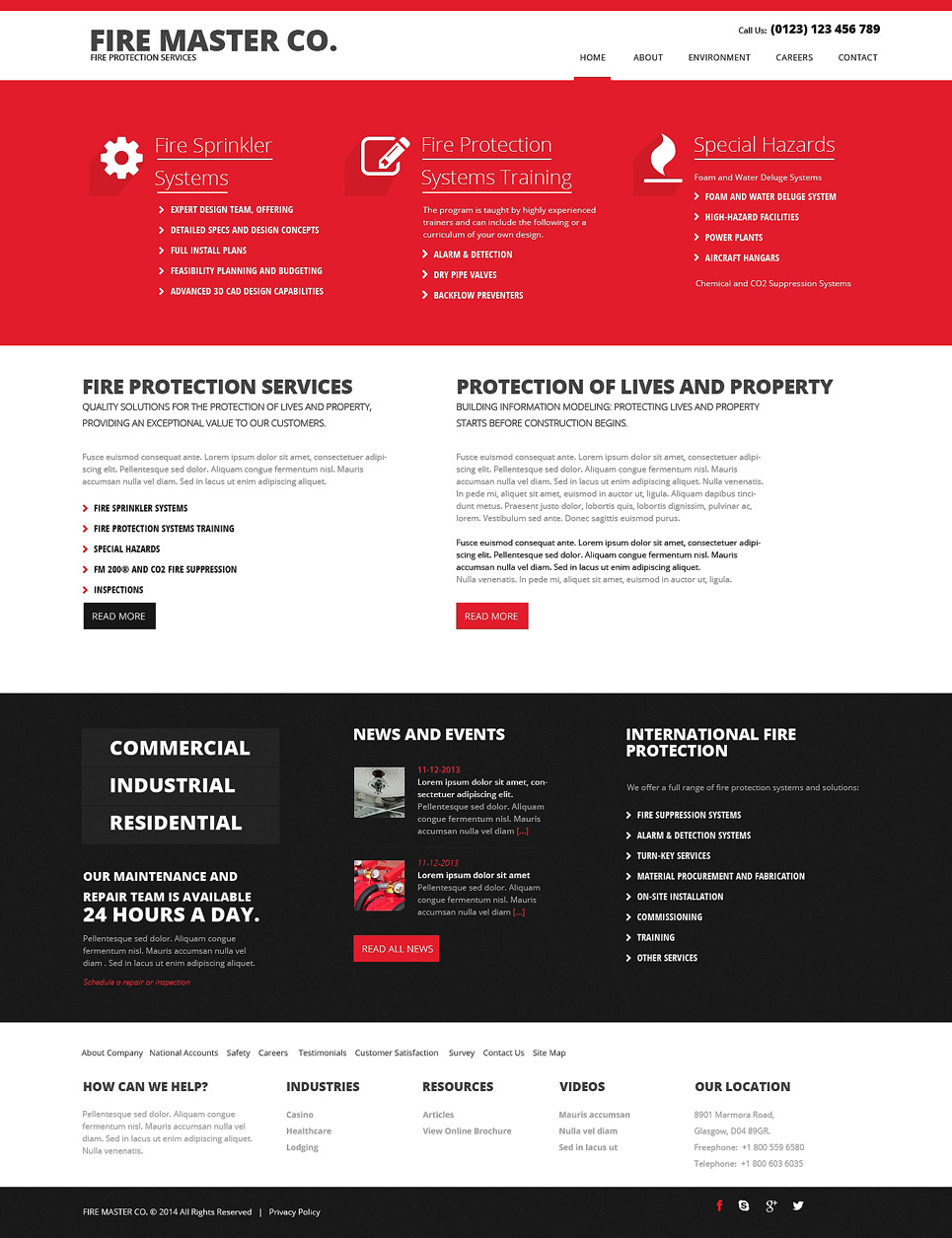 Fire Department Responsive Website Template 48099