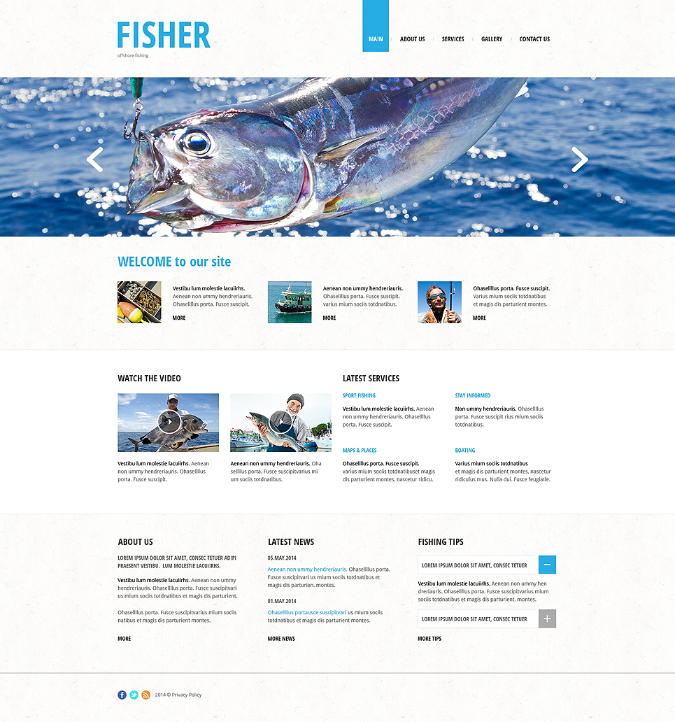 Fishing Responsive Website Template New Screenshots BIG