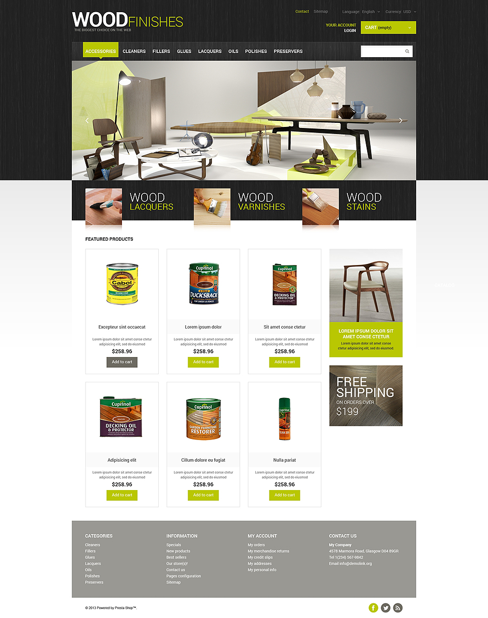 Wood Finishes Store PrestaShop Theme New Screenshots BIG