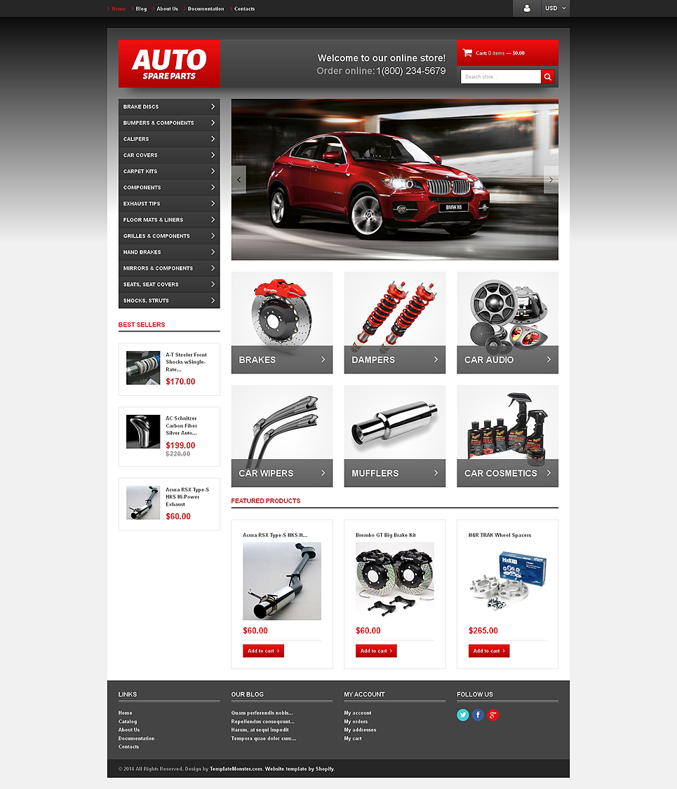 Auto Parts Responsive Shopify Theme New Screenshots BIG