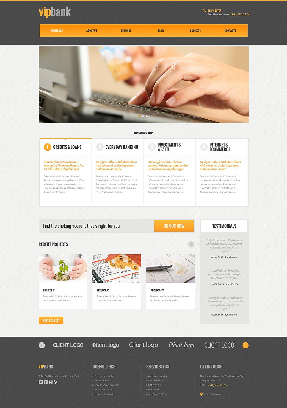 Bank Responsive WordPress Theme New Screenshots BIG