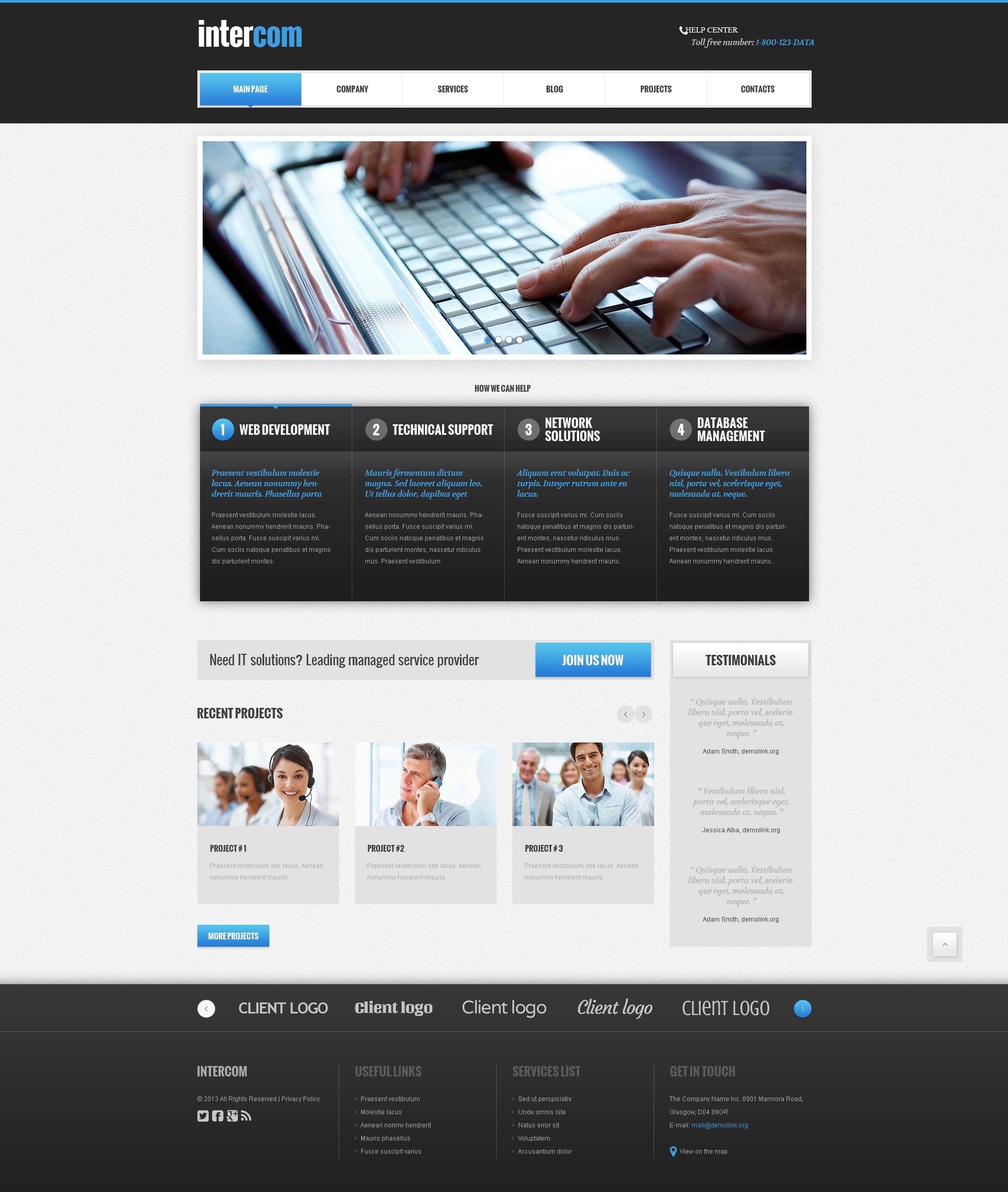 Communications Responsive WordPress Theme - screenshot